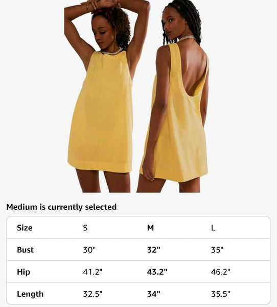 Isla Linen Dress – Yellow Glow