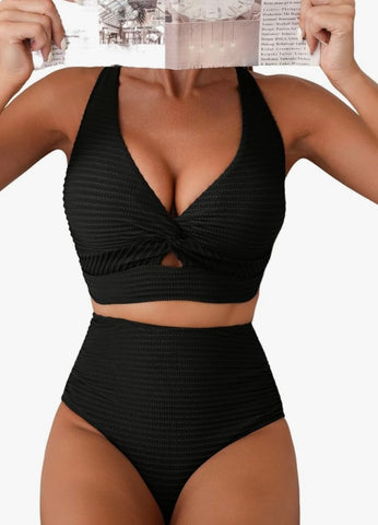 Twist & Texture High Waisted Bikini Set