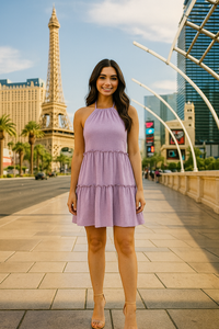 Lavender Glow Halter Dress
