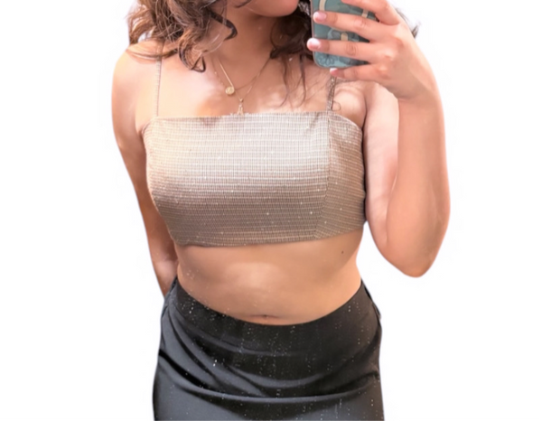 Strap lining Crop Top Checkered