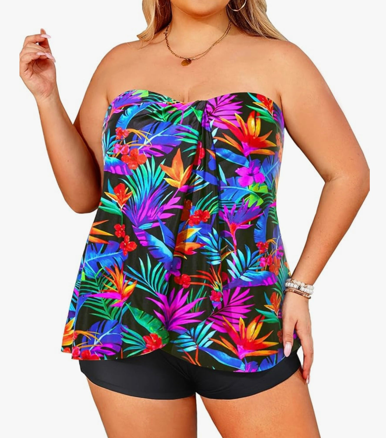 Ayla Leaf Breeze Tankini Set - swimwear