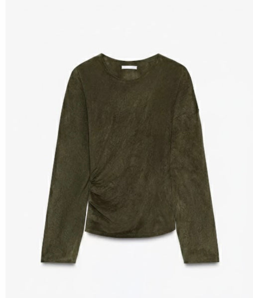 Faux Suede Set Ballon Pants and Top