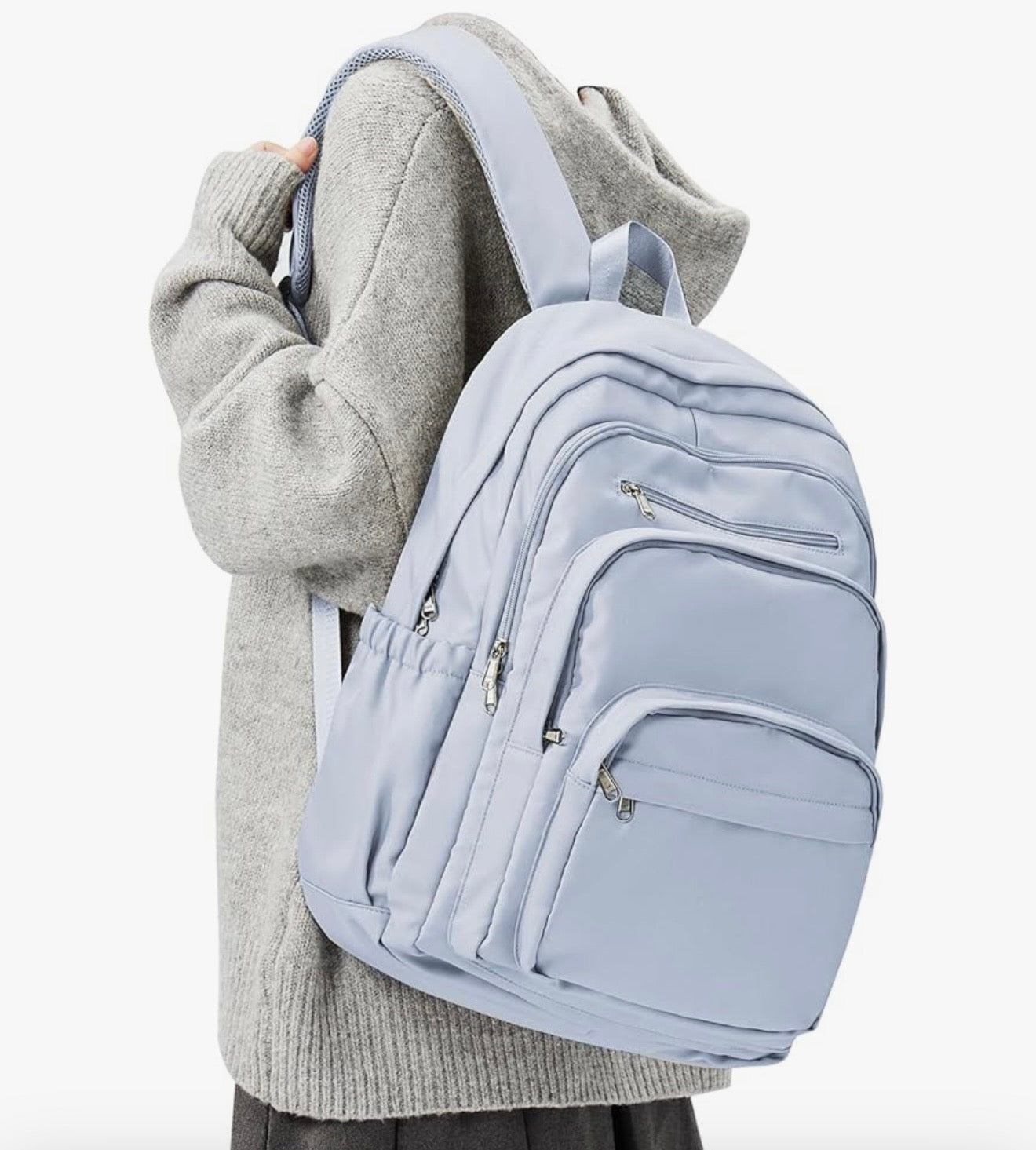 College Backpack For Women Men,Lightweight High School Bag, School Backpack With Lots Of Pockets,Cute Bookbag For Teens Boys Girls, Casual Daypack Backpack For School(Blue)