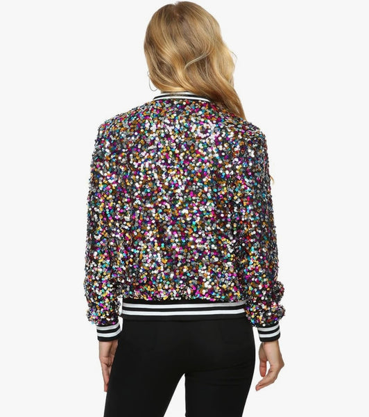 Women’s Sequin Bomber Jacket