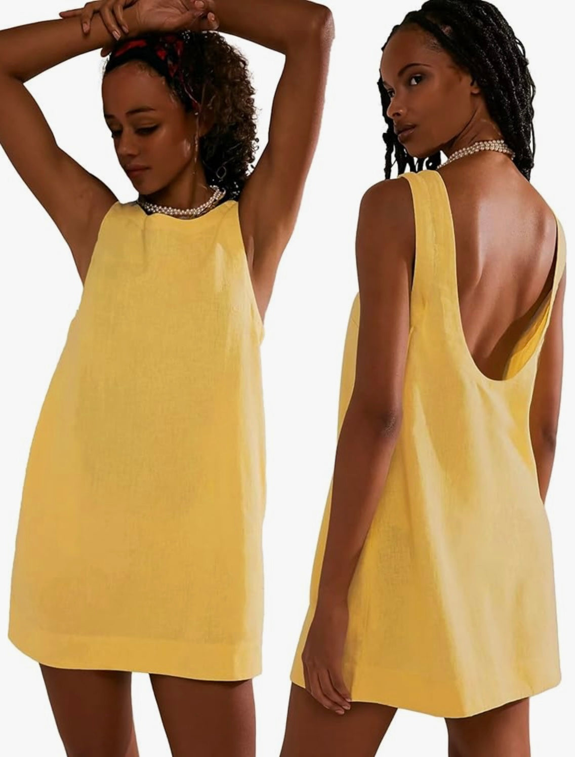 Isla Linen Dress – Yellow Glow