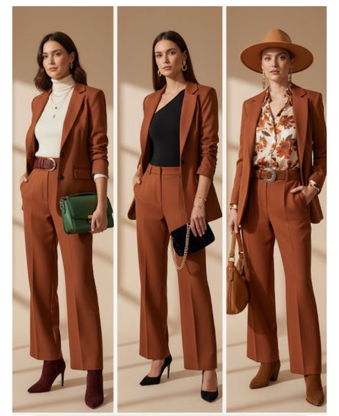 Women’s 2-Piece Pantsuit – Open Front Blazer & Trousers Set