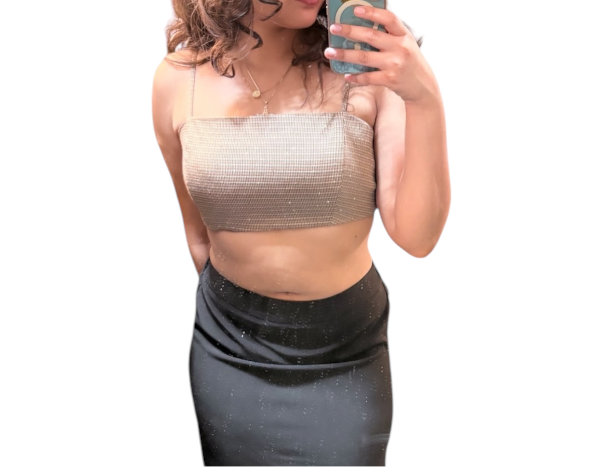 Strap lining Crop Top Checkered