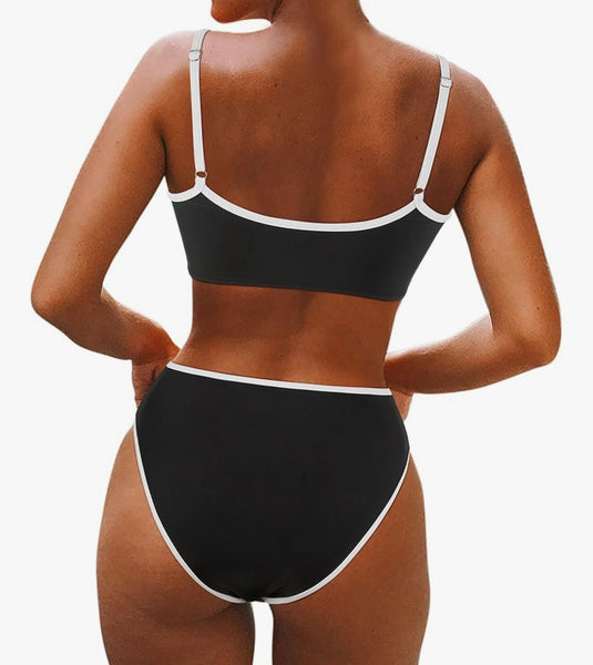 Zara Color Block High Waist Bikini Set-swimwear