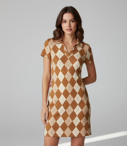 GOOD LUCK GEM Argyle Dress