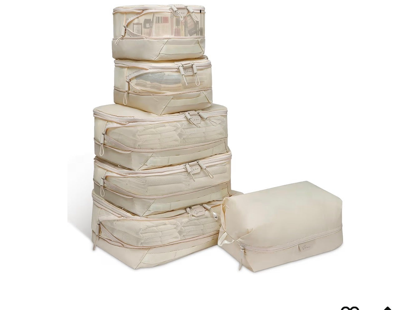 6-Piece Compression Packing Cubes Set – Travel Organizer Bags for Women & Men