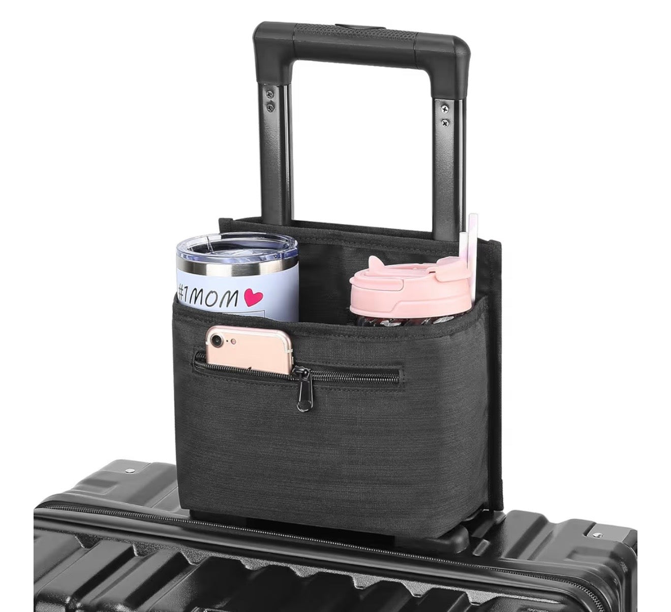 Luggage Travel Cup Holder Attachment – Hands-Free Drink Carrier for Travelers