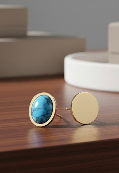 Artistic Oval Studs Earrings