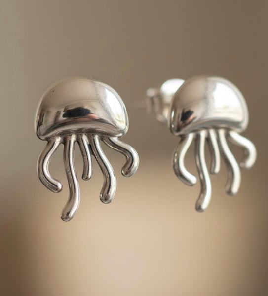 Jellyfish Silver Studs Earrings