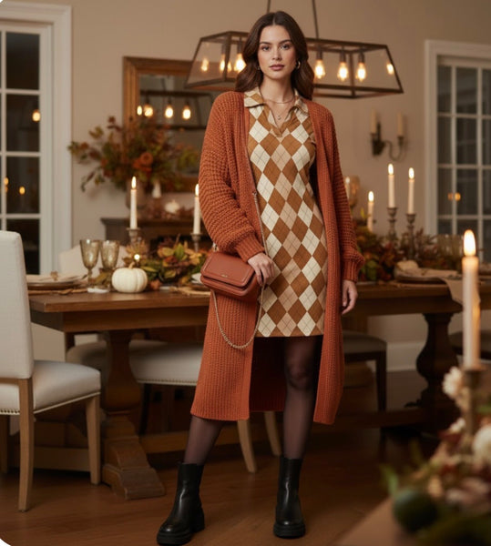 GOOD LUCK GEM Argyle Dress