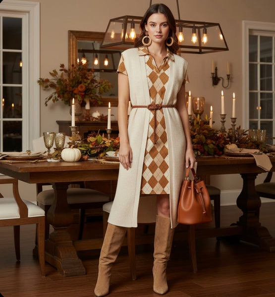 GOOD LUCK GEM Argyle Dress