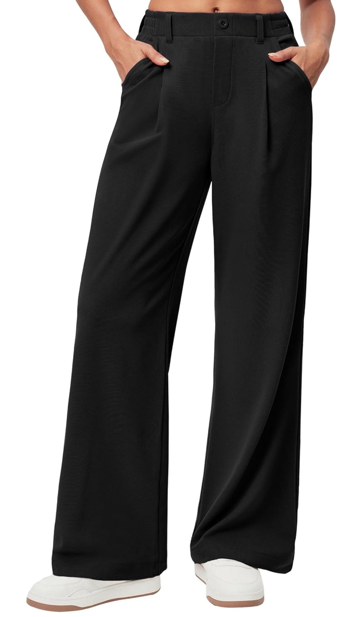 Wide Leg Pants Woman Stretchy Work Dress Pants Women Pull on Business Casual Slacks Trousers Fall Outfits