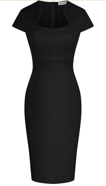 Grace Karin classic Black Midi Dress