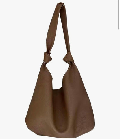 "Carmen Coffee Leather Hobo Tote"