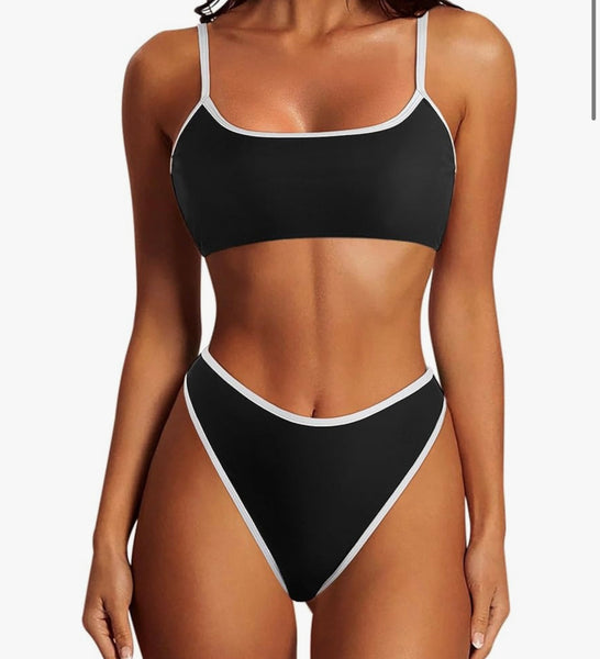 Zara Color Block High Waist Bikini Set-swimwear