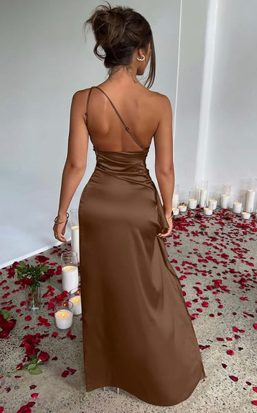 Izzy – One Shoulder High Slit Maxi Dress