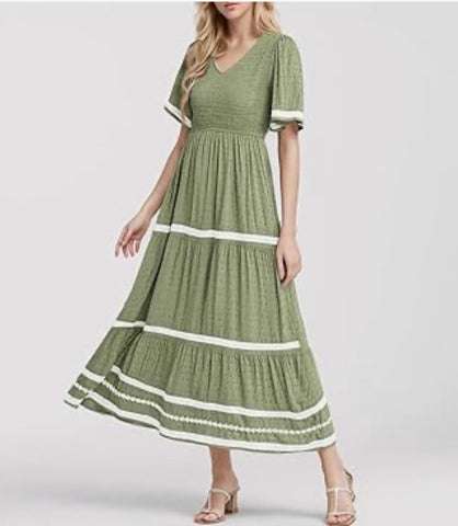 Elegant Green Maxi Dress