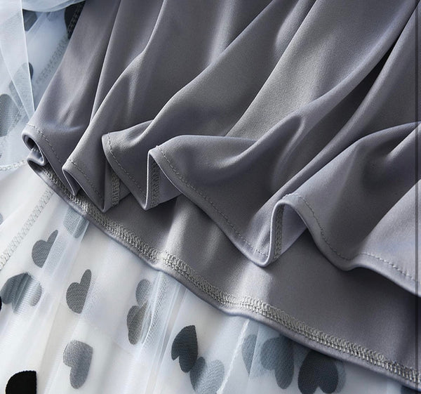 Women's 3D Posy Double-Layered Mesh Midi Skirt