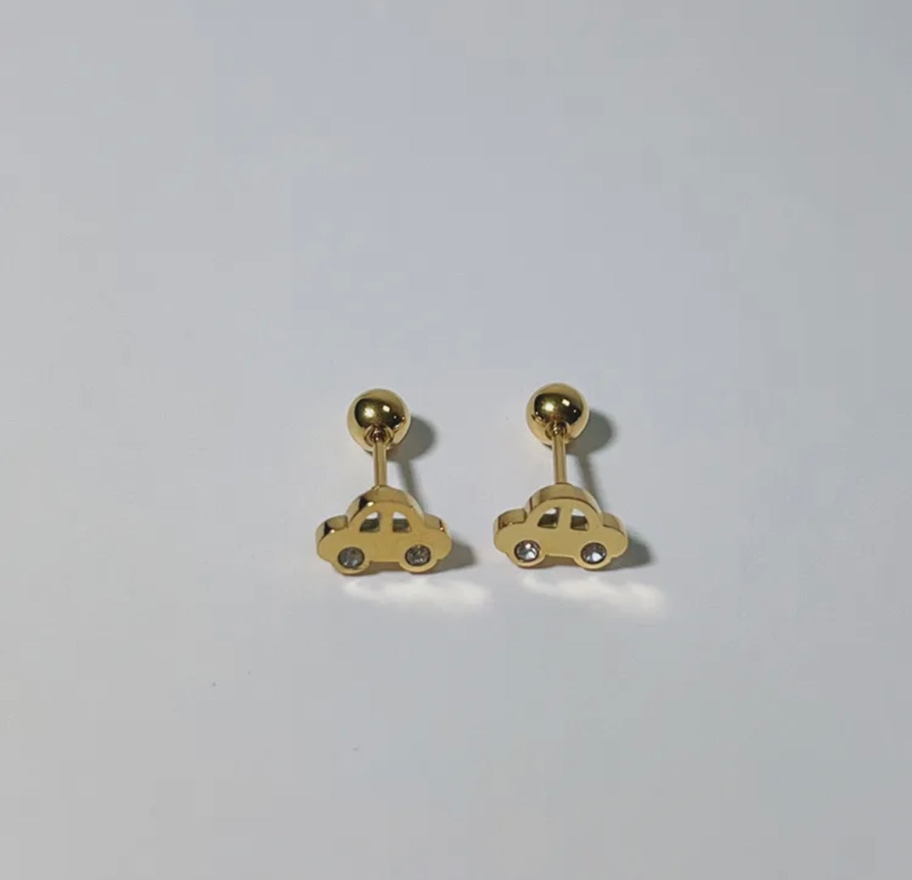 Little Car Studs 18K Gold Plated Earrings