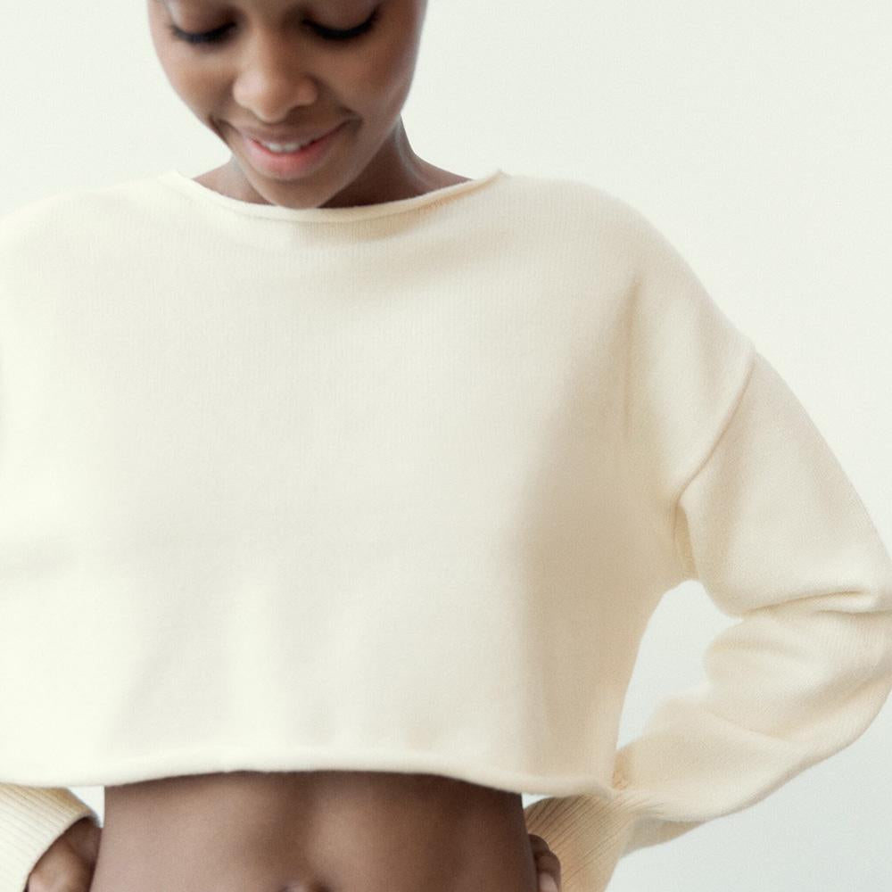 Zara Cream Cropped Sweater