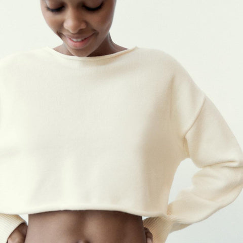 Zara Cream Cropped Sweater
