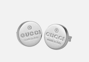 GUCCI Engraved Circle Logo Stud