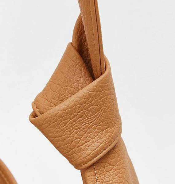 "Carmen Coffee Leather Hobo Tote"