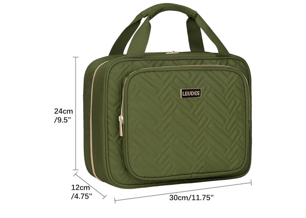 Leudes Travel Pill Bottle Organizer,Medicine Organizer and Storage,Home Medication Bag, Cases,Carrier for Pills,Vitamin,Fish Oil,Supplements for Women and Men (Large, Army Green)