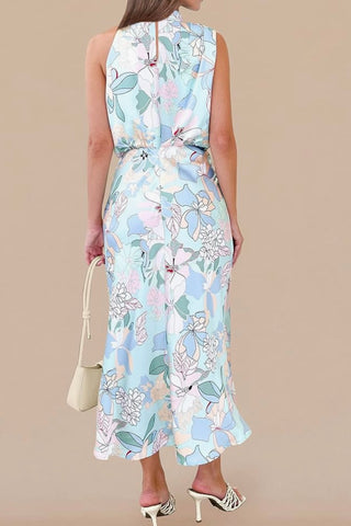 Celeste Satin Maxi Dress – Blue Print