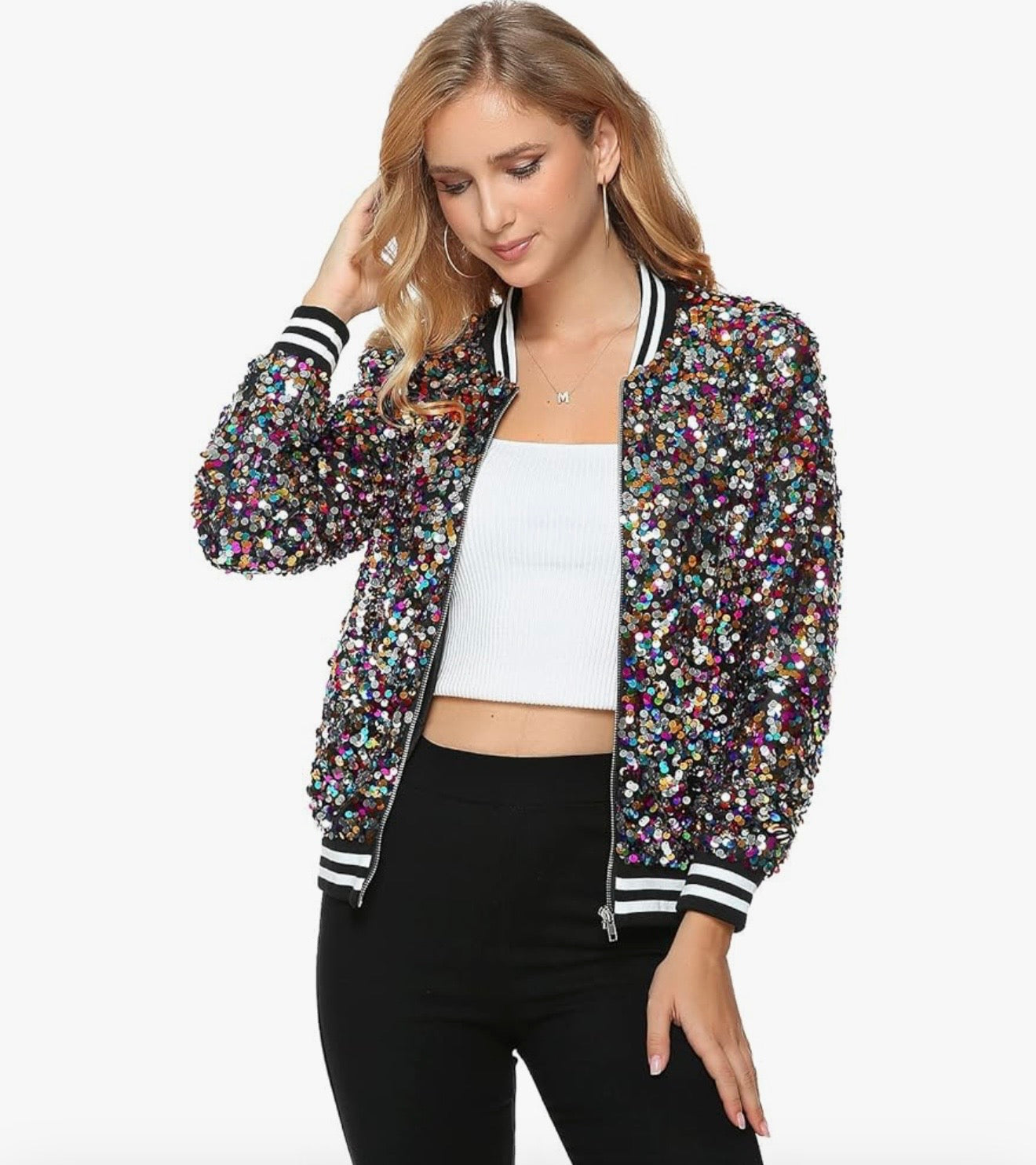 Women’s Sequin Bomber Jacket