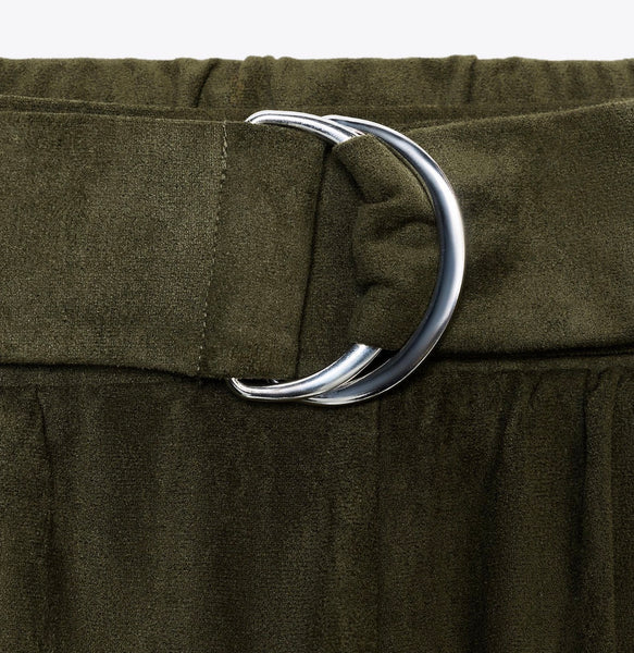 Faux Suede Set Ballon Pants and Top