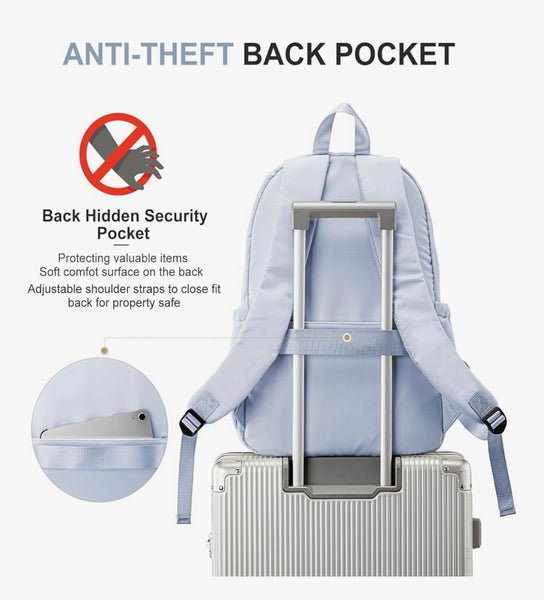 College Backpack For Women Men,Lightweight High School Bag, School Backpack With Lots Of Pockets,Cute Bookbag For Teens Boys Girls, Casual Daypack Backpack For School(Blue)