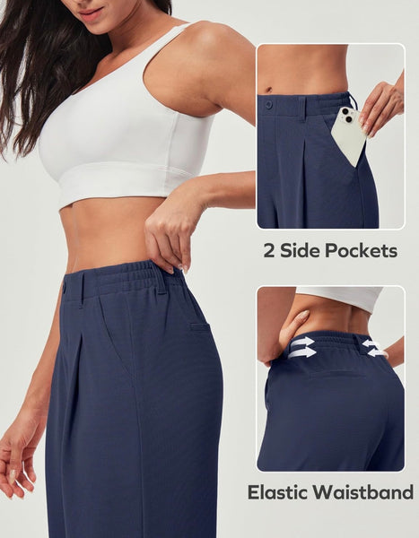 Wide Leg Pants Woman Stretchy Work Dress Pants Women Pull on Business Casual Slacks Trousers Fall Outfits