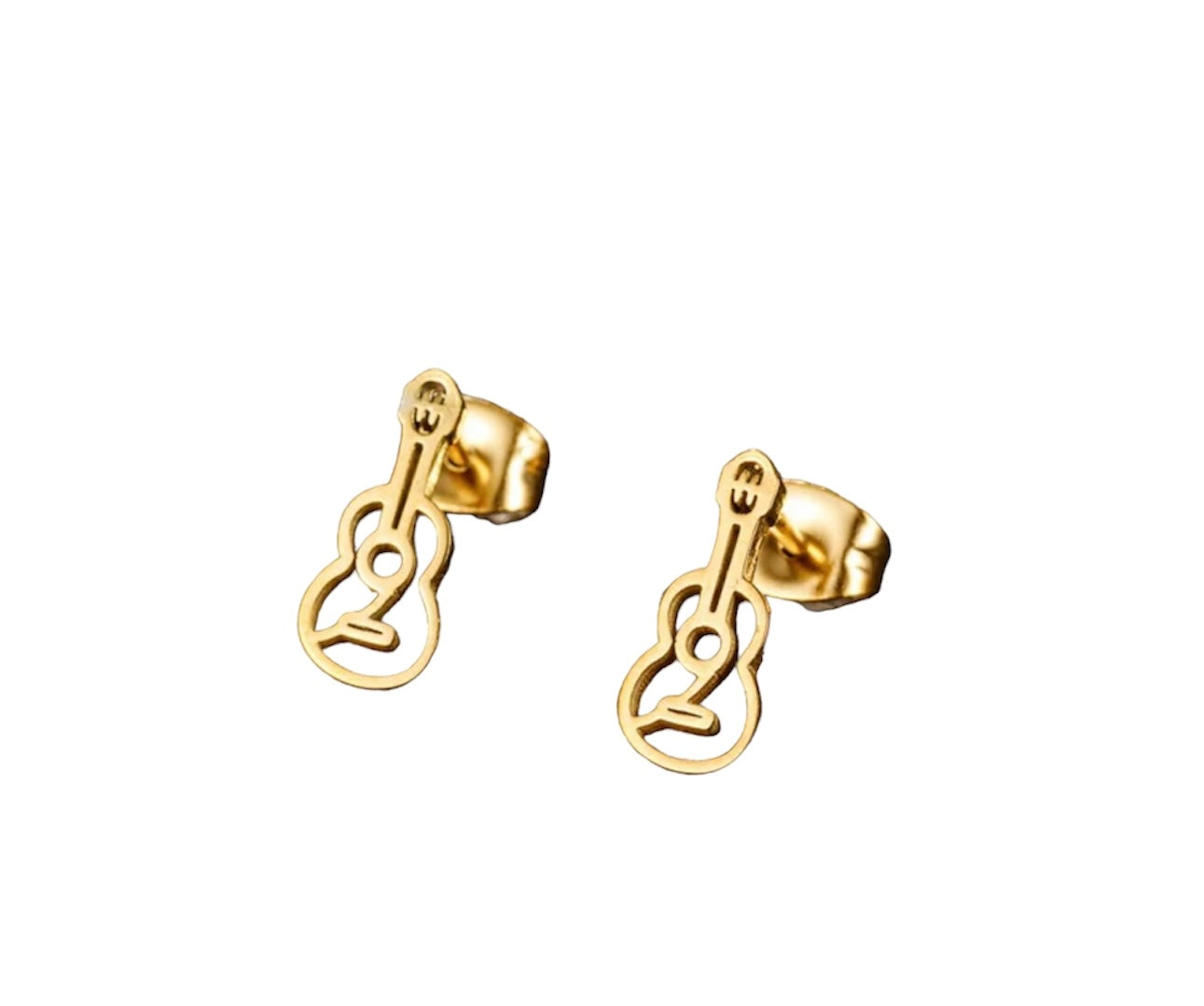 Guitar Studs Gold Plated Earrings