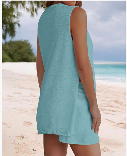 Coastal Breeze Knit Set- Top and Short