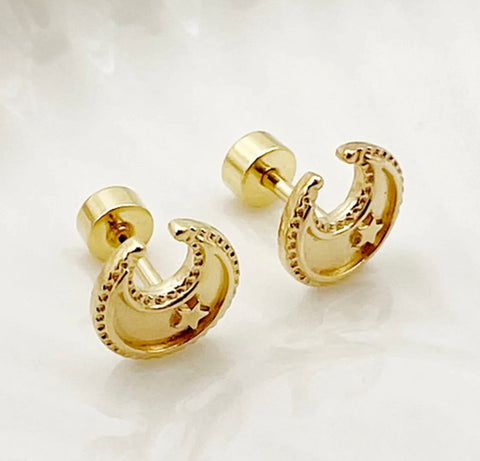 Moon Star Ear Studs