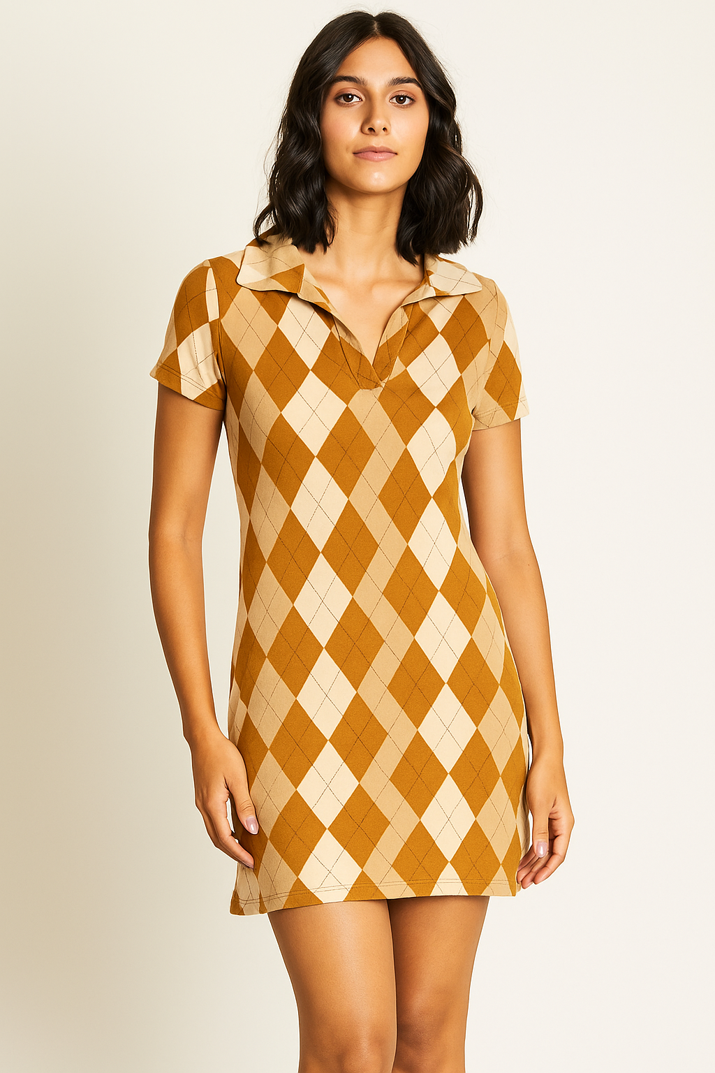 Autumn Argyle Polo Dress